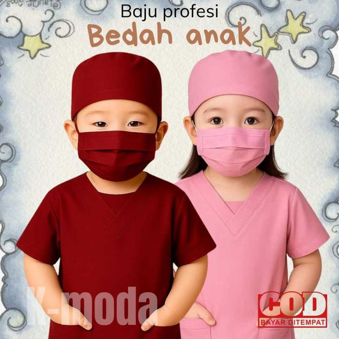 Baju Profesi Anak Dokter Bedah Seragam Scrub Dokter untuk Anak SCRUB KIDS