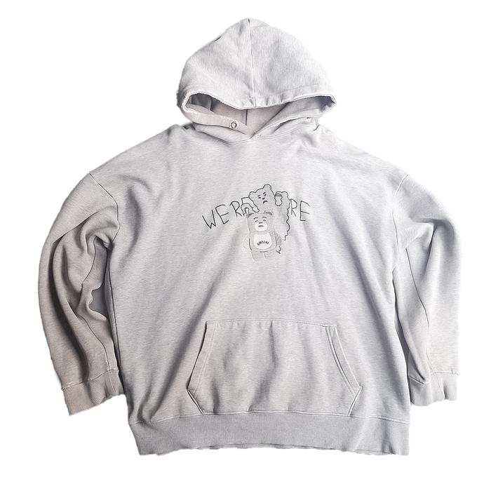 AMBLER Paris [Bellygom Collaboration] We are here Unisex Overfit Fleece Hooded T-shirt BMM107 (MELAN