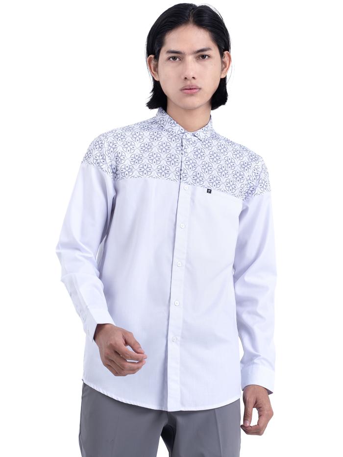 Fadkhera Fahmi Baju Kemeja Koko Modern Pria Fadkhera Putih