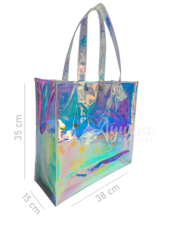 tas tote bag mika hologram jely ( ecoxs ) Wanita Totebag