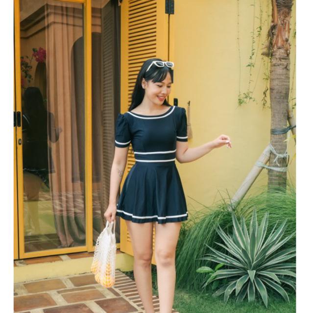 Carnaby Swimdress 2-Piece Swimsuit Rok Lepas Pasang Baju Renang Swimwear Beach Pantai Dress Wanita P