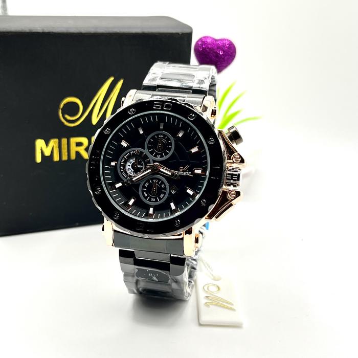 Jam Tangan Pria Rantai MIRETE G16 Analog Sport Rantai Tanggal Hari Aktif Stainless Bahan Water Resis