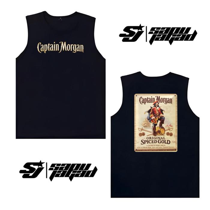 Singlet Distro Captain Morgan Original Spiced Gold Desain Unik untuk Pria dan Wanita