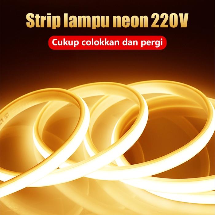 LED Strip lampu Neon Fleksibel 220V Tahan air dalam dan luar ruangan Selang Fleksibel Steker Lurus