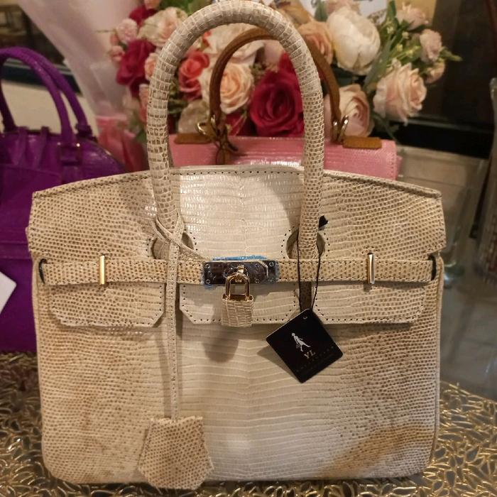 Yl.Collection Bag Kulit Asli Lizard Cream | Birkin Bag Premium