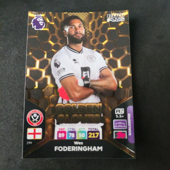 panini adrenalyn xl plus 2024 golden glives wes foderingham sheffield united fc england