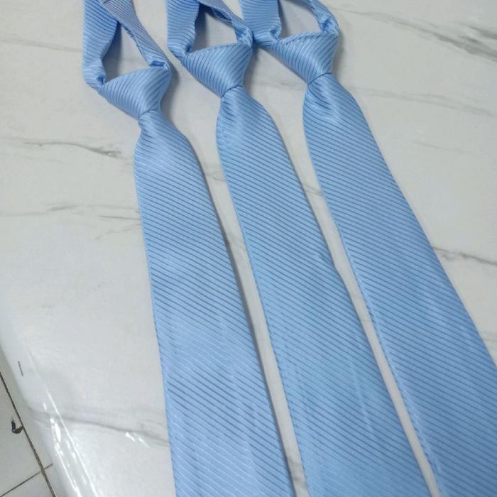 Dasi Pria Instan Dasi Biru Muda Ukran 3inch Dasi Biru City Biru Muda instan