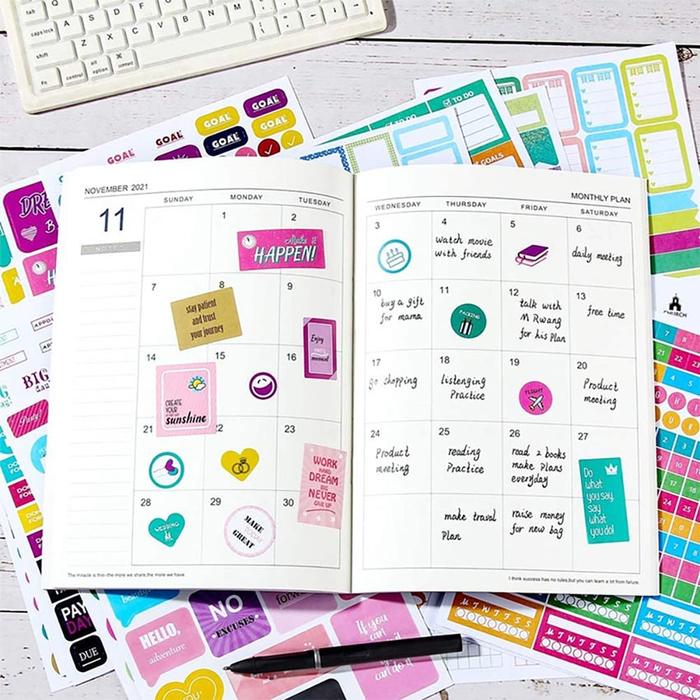 Planner Sticker DIY Scrapbook (12sheets=730pcs) - Bullet Journal Sheets