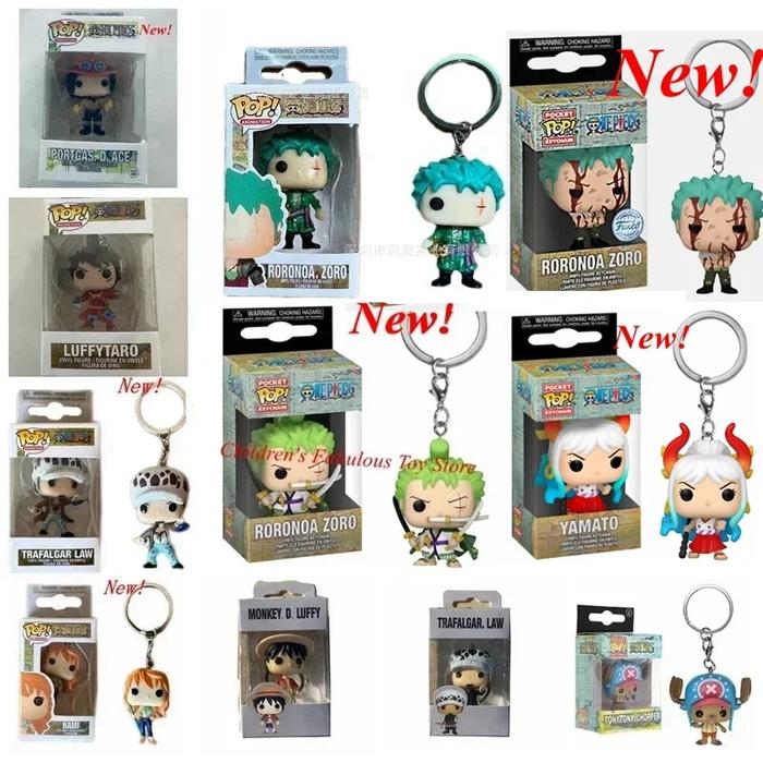 FUNKO Pocket Keychains One Piece Chopper Roronoa. Zoro Luffy Law Luffytaro Nami Ace Yamato Cartoon A