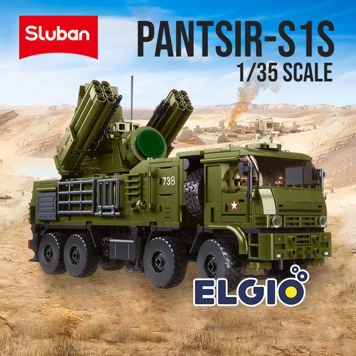 Sluban Bricks Mobil Truk Tentara 3in1 Army Pantsir S1S Vehicle B1252