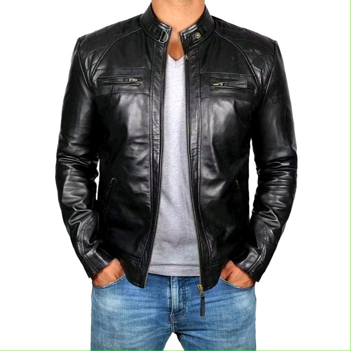 Jaket Kulit Domba Pria Keren - Toko Mukilam Store - Motor, Lembut, Distro, Tebal, Hitam, Casual, Pan