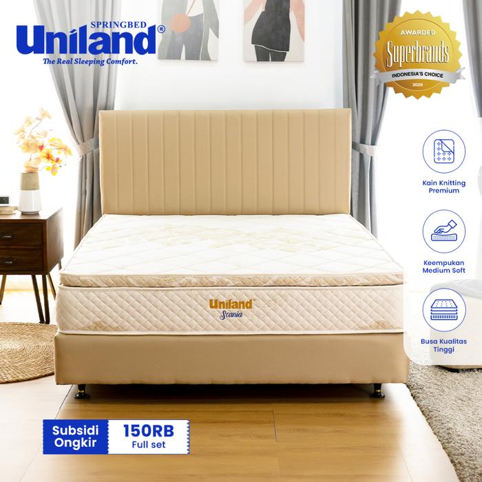 NEW PRODUK Uniland Springbed Scania Pillowtop - Full Set Kasur Spring Bed