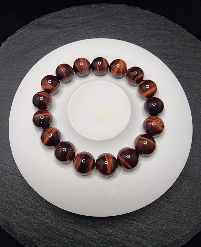 Gelang Batu Red Tiger Eye Petir Full Natural Super 12mm C1872