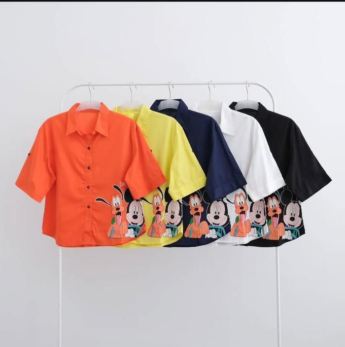 Kemeja Mickey Mouse & Goofy LD 110 Wanita