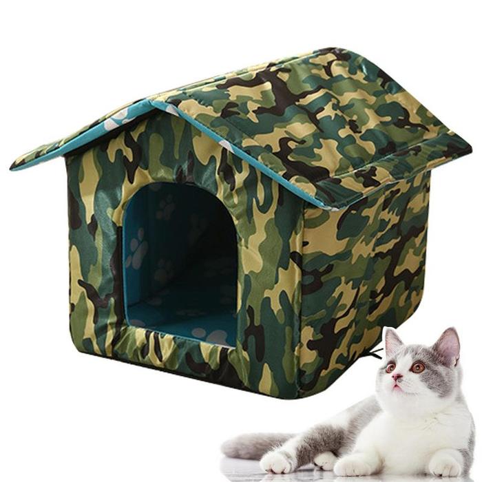 Outdoor Cat House Weatherproof For Winter Collapsible Warm Cat House
