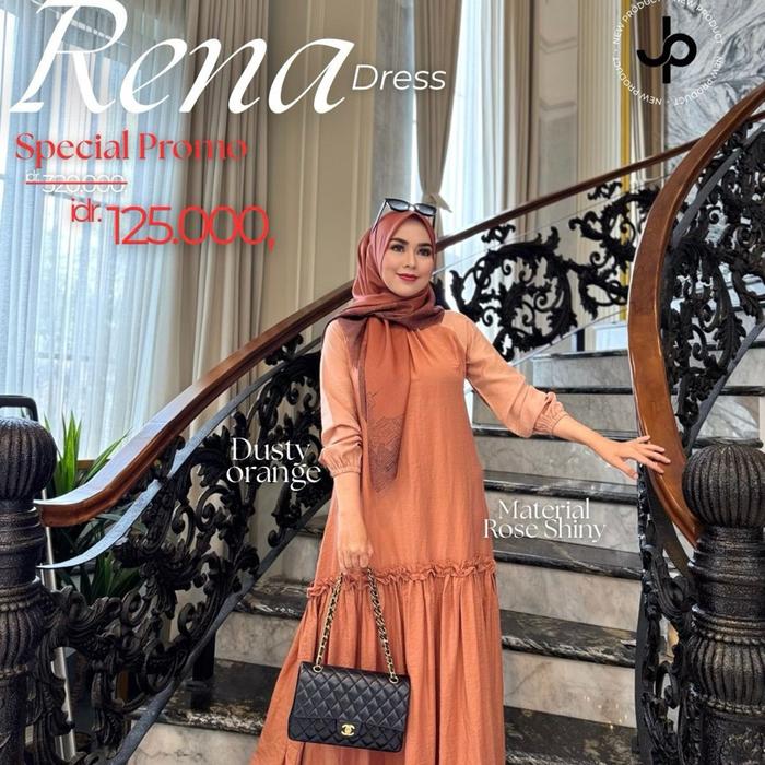 Rena dress journey scarves  gamis original Wanita Muslim Dewasa