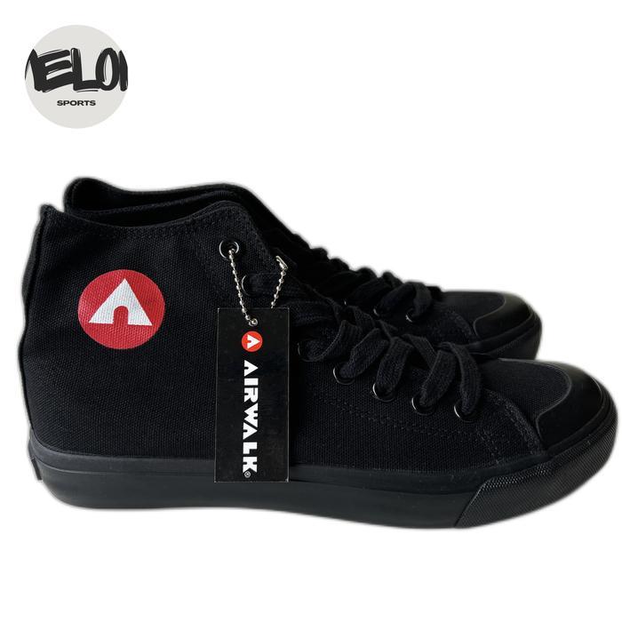 Sepatu Pria Airwalk AIW New Basic Canvas - HI Mono Black  (Hitam) Original - 36