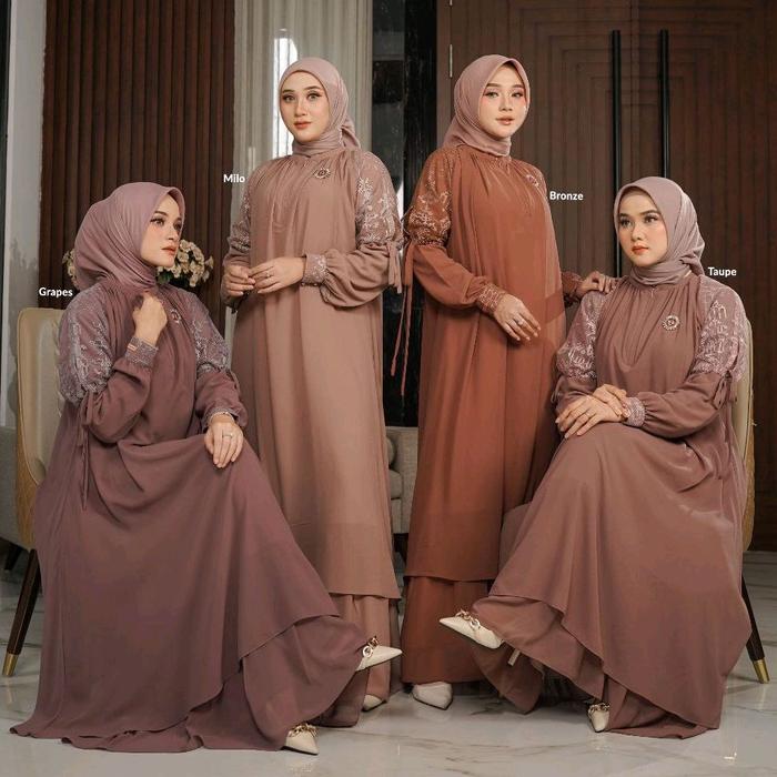 [NEW] • COD | ANNOLLA DRESS 2 • NADHEERA LUXURY / Gamis Dress Mewah Sultan Brokat Lace Babydoll Adem