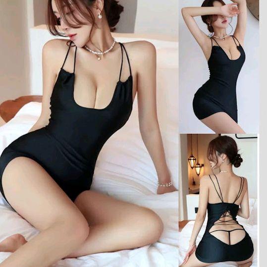 SEXY LINGERIE MINI DRESS BAJU SEXY WANITA D1203BK