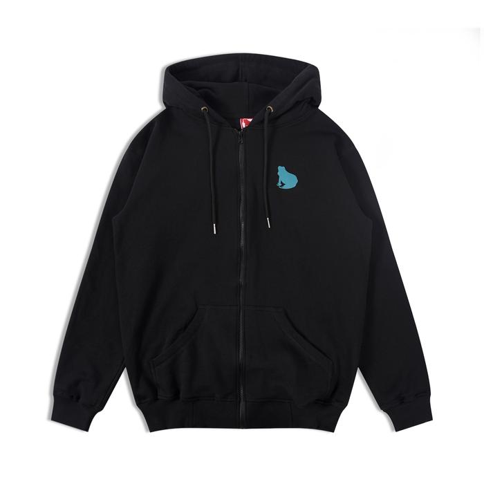 Frogstone Original - FT. H MOHAWK - Zip Hoodie Pria Hitam