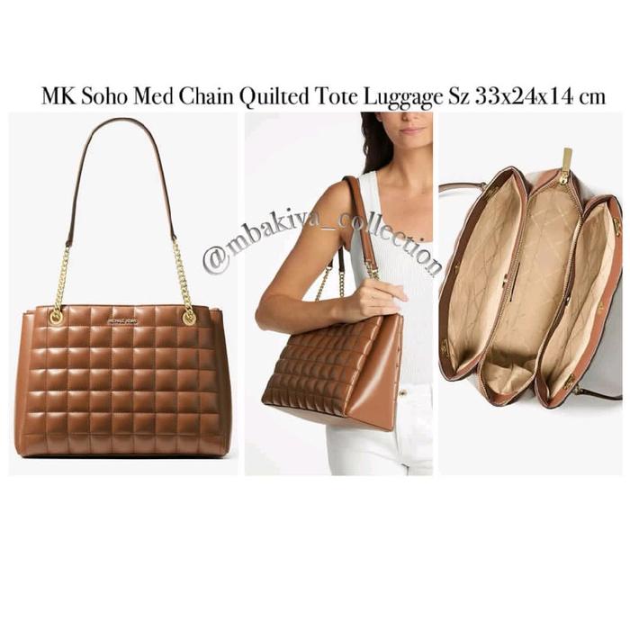 Soho Med Chain Quilted Tote Luggage