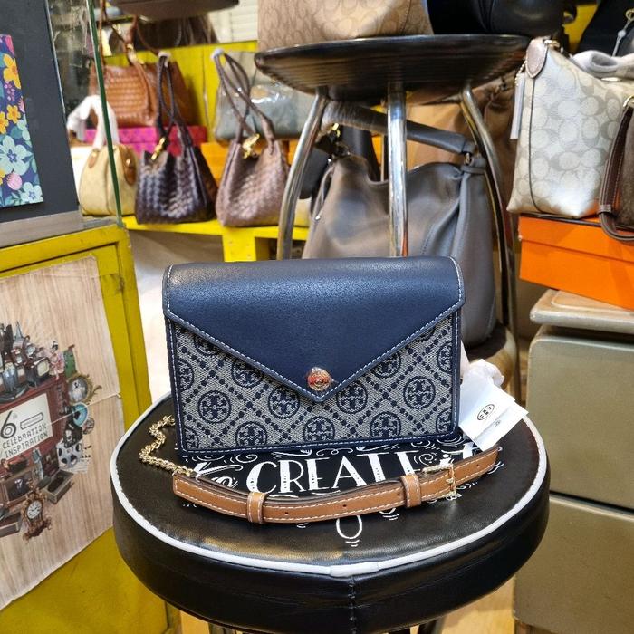 TORY BURCH Envelope Mini Chain Bag Sling Semiformal Tas Wanita Selempang Mini Rantai Kulit Asli
