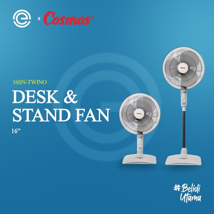 Kipas Angin Cosmos 16SN Twino - Fungsi 2 in 1 (Stand & Desk)