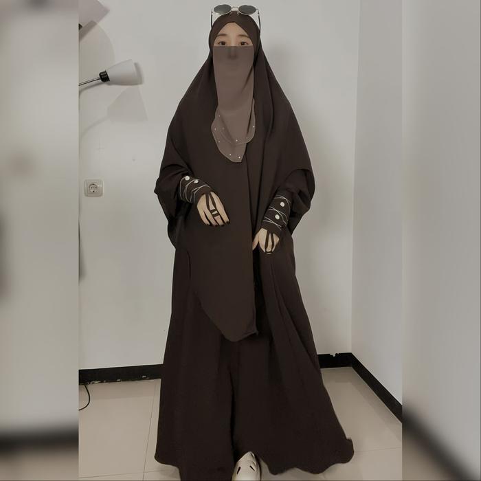 Dailyhoney - ANNUR Gamis Set Syari poka Marbella  Anti UV  Size M L XL Bahan Nyaman Formal Wanita Dr