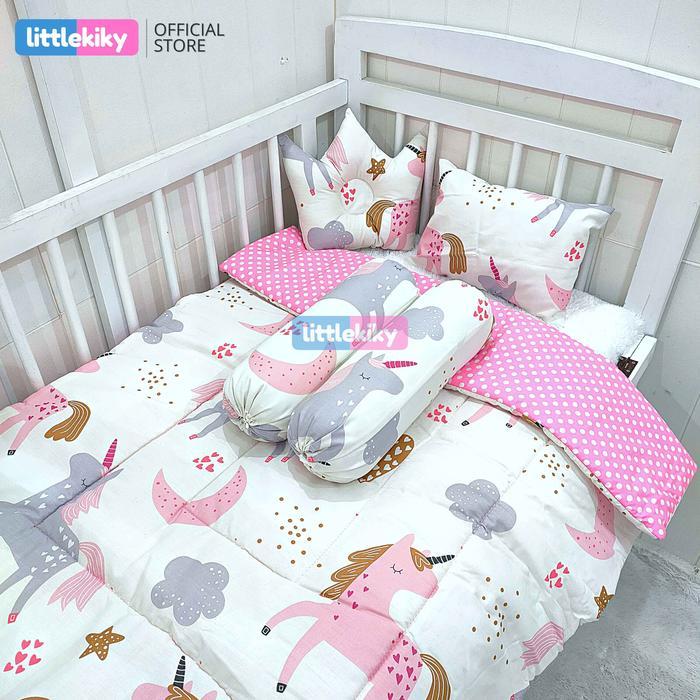 Bedcover Bayi Set Lengkap (Bedcover, Bantal Guling Bayi, Bantal Crown) -Gratisongkir