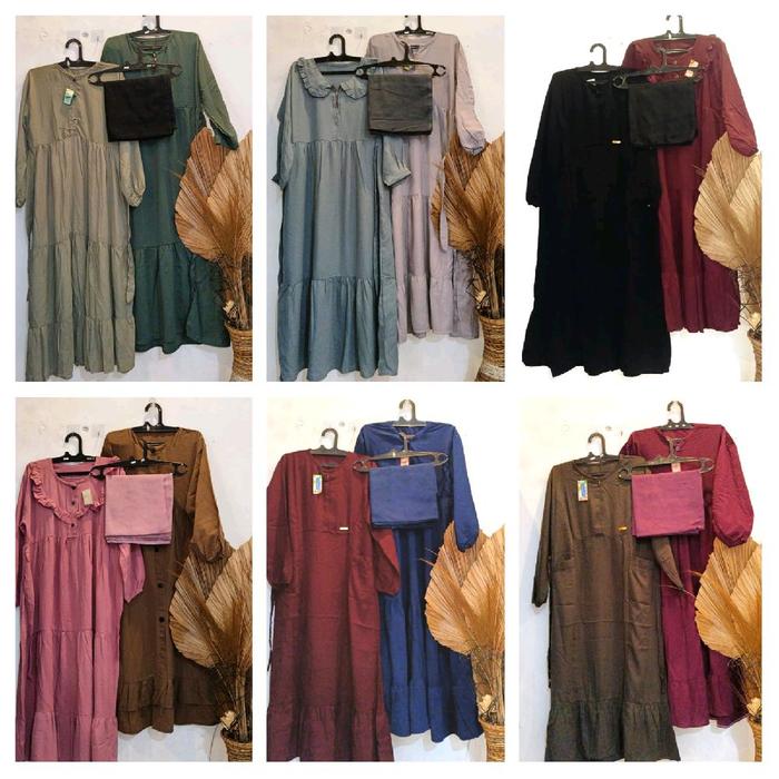 PAKET HEMAT MEI 2-nyaka Gamis Wanita Muslim Dewasa Syari