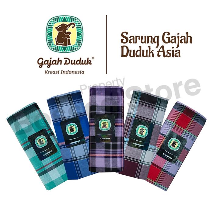 Sarung GAJAH DUDUK Black & White Hitam Putih Cap Original Asli sarung Dewasa Sarung Pria sarung Laki