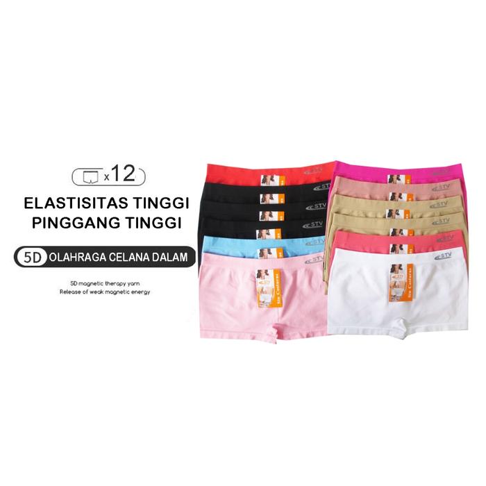 S8089 Boxre Keamanan Celana Dalam Wanita Elastisitas tinggi pinggang rendah olahraga women's underwe