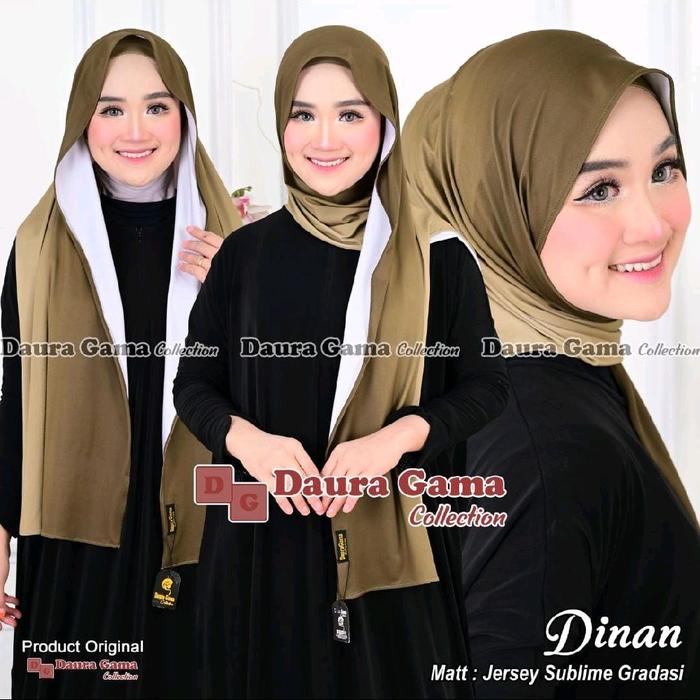 Daura Gama Collection PASMINA INSTAN DINAN Matt Jersey Sublime Gradiasi Original Hijab Wanita