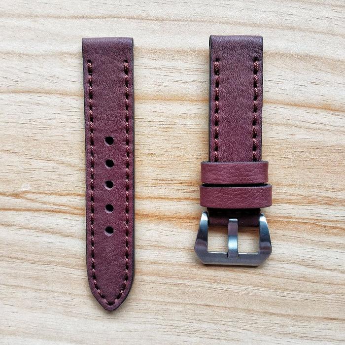 Strap Smartwatch Compatible for Apple iPhone - Tali jam Tangan Kulit - Brown