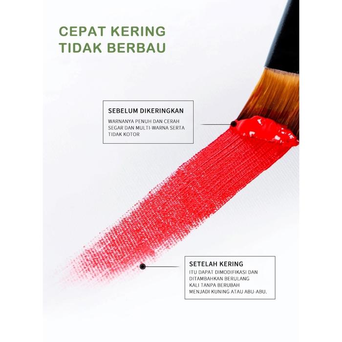 Cat akrilik Set 6 Warna 12 Warna/Cat Akrilik Kanvas Lukisan Kanvas Cat Cat Akrilik 3ml