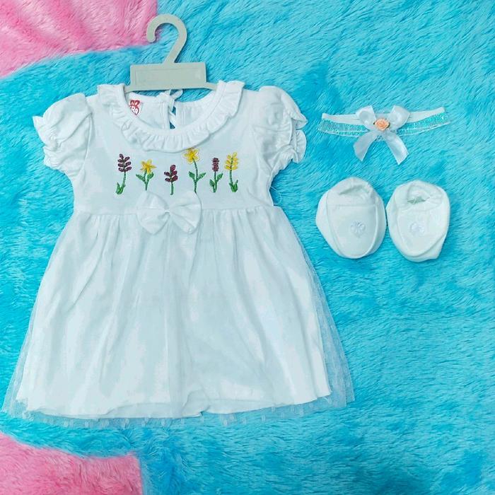 dress bayi putih/dress bayi 4in1/dress aqiqah bayi perempuan/dress bayi tutu/dress Newborn/dress set