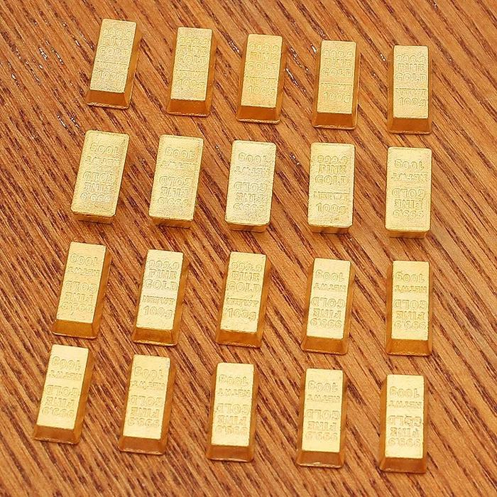 100pcs Emas Antam Palsu Miniatur Emas Antam Replika  Fake Gold Bar Batangan Mainan Pirate