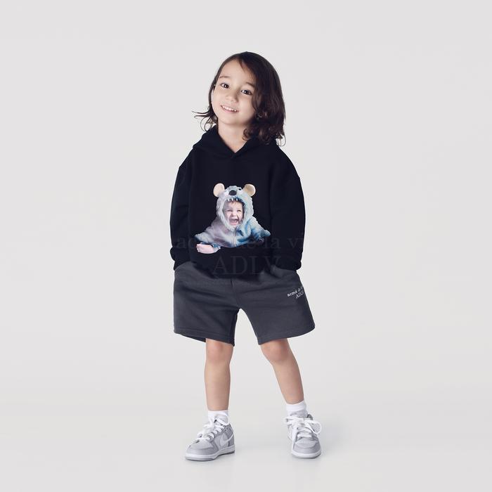 ADLV Kids Baby Face Monster Baby Hoodie Black - Hoodie Oversized Fit Unisex Acme De La Vie
