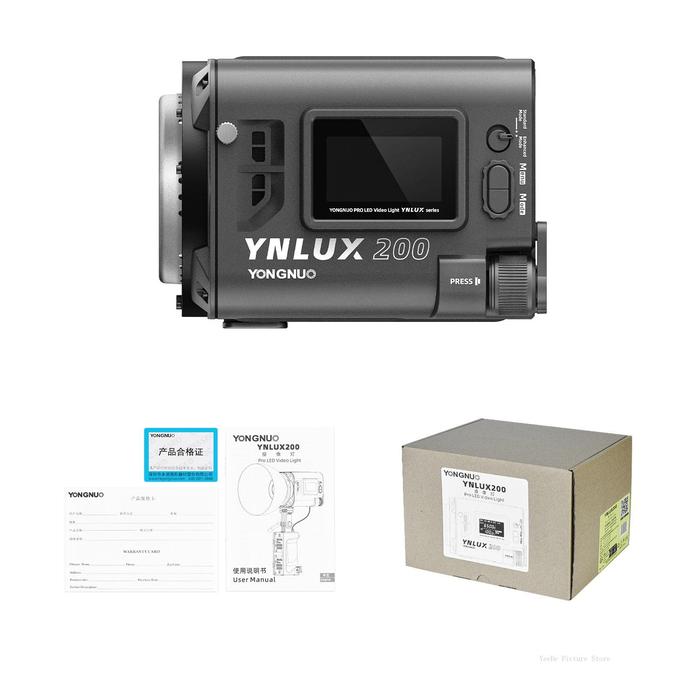 YONGNUO YNLUX200 lampu Fill Led 200W, lampu fotografi 2700k-6500k,