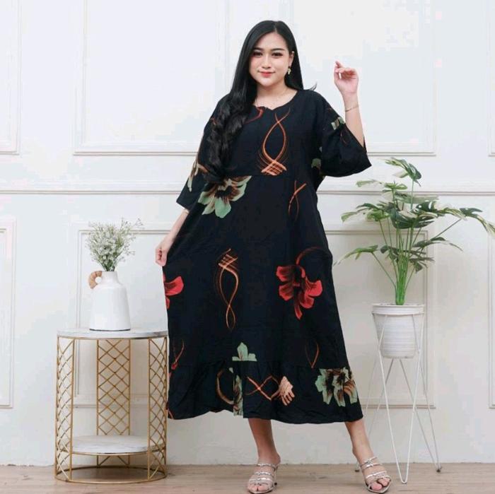 DASTER LUKIS JUMBO MOTIF BUNGA MAWAR LD 140 RAYON PREMIUM Busui