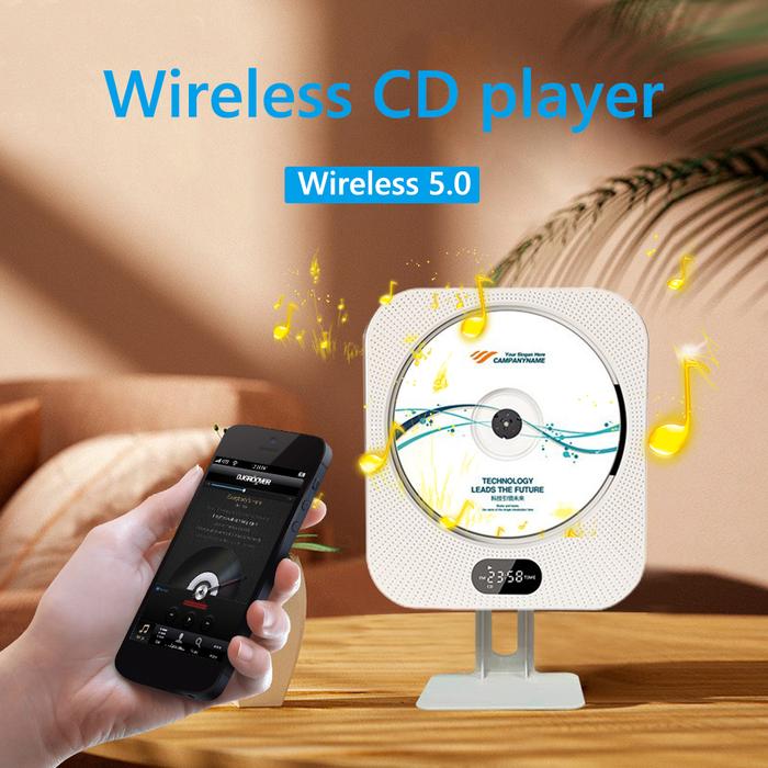 Desktop/Wall CD Player With Dust Cover Personal CD Player LED Digital