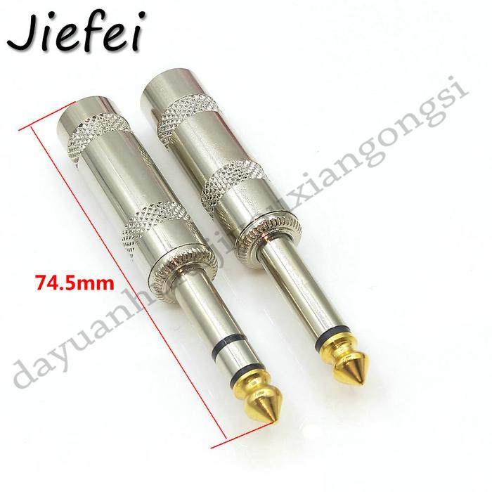20-100Pcs New Jack 2Pole Mono / 3Pole Stereo Metal 1/4 inch Connector