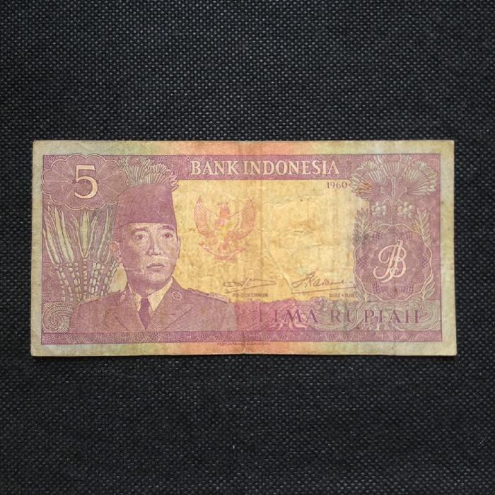Uang Kuno 5 Rupiah Seri Soekarno/Karno Tahun 1960 - BBL 012882