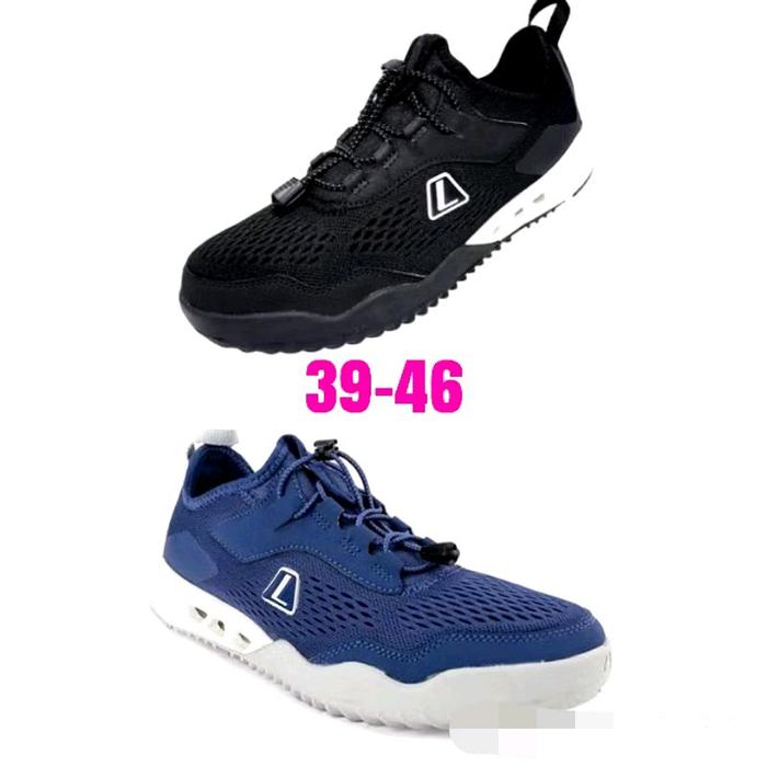 Sepatu League Aquanos hitam biru lifestyle pria outdoor original sale promo murah Sneakers