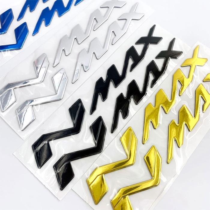 2PCS Emblem Nmax Timbul 3D New Titanium Multicolor + Double Tape - Stiker Sticker Nmax New Old Logo