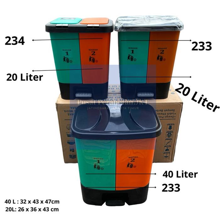 SALE!! TEMPAT SAMPAH INJAK 2 WADAH 20 LITER TEMPAT SAMPAH MEDIS MPW