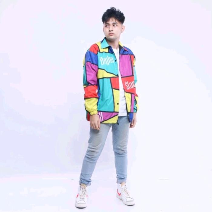 jaket coach heyho origami printed full colour