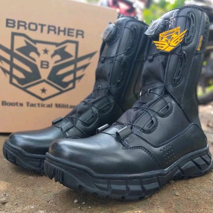 SEPATU PDL TALI PUTAR FULL KULIT MERK BROTHER KULIT SAPI ASLI SEPATU PDL TNI POLRI SECURITY Boots Ca