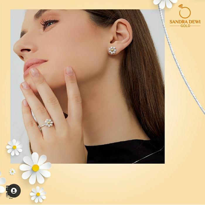 GIWANG TUSUK EMAS SANDRA DEWI GOLD DAISY SERIES BUNGA FLOWER CANTIK