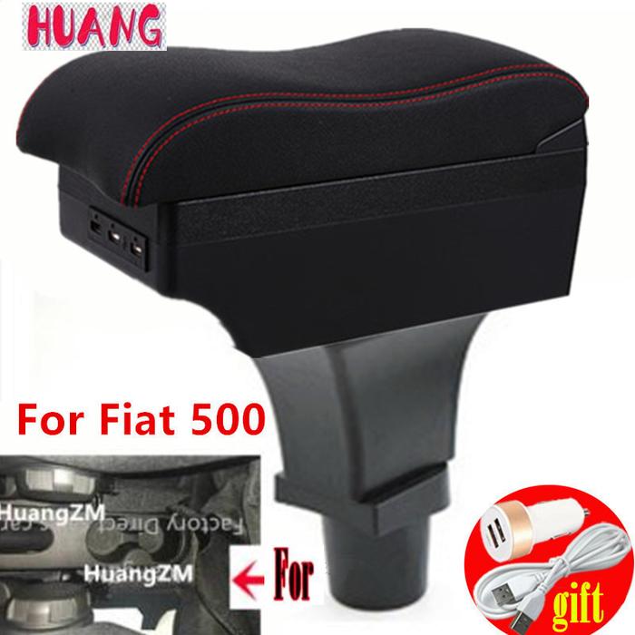 For Fiat 500 Armrest box Interior special Retrofit parts Center Car